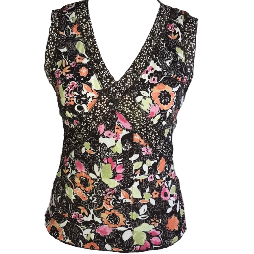 Sigrid Olsen Floral Top 0345